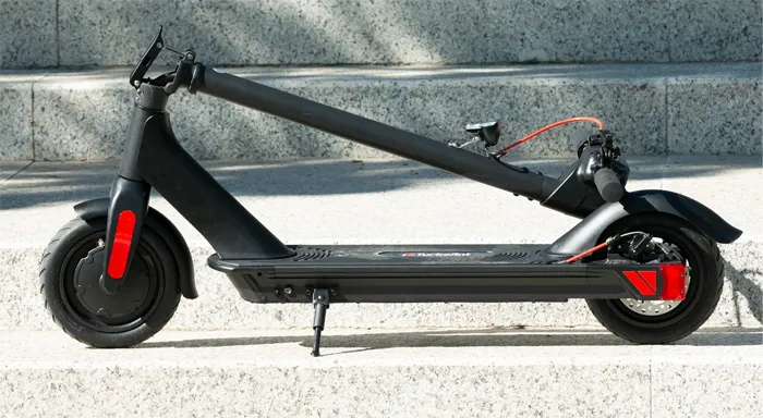 The Turboant M10 lite fully folded and latched to the rear fender