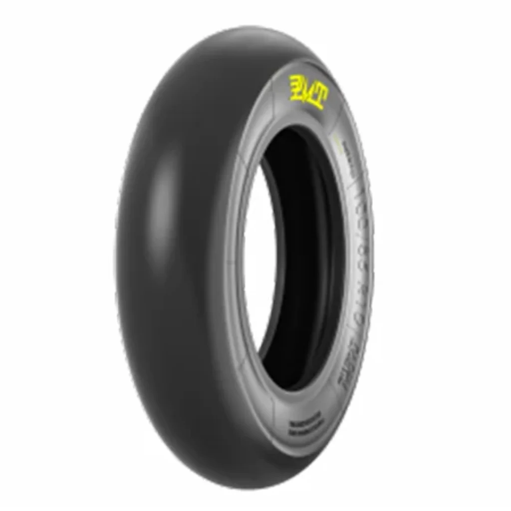 Softer tires with no thread pattern for riding electric scooters on race tracks and well maintained roads
