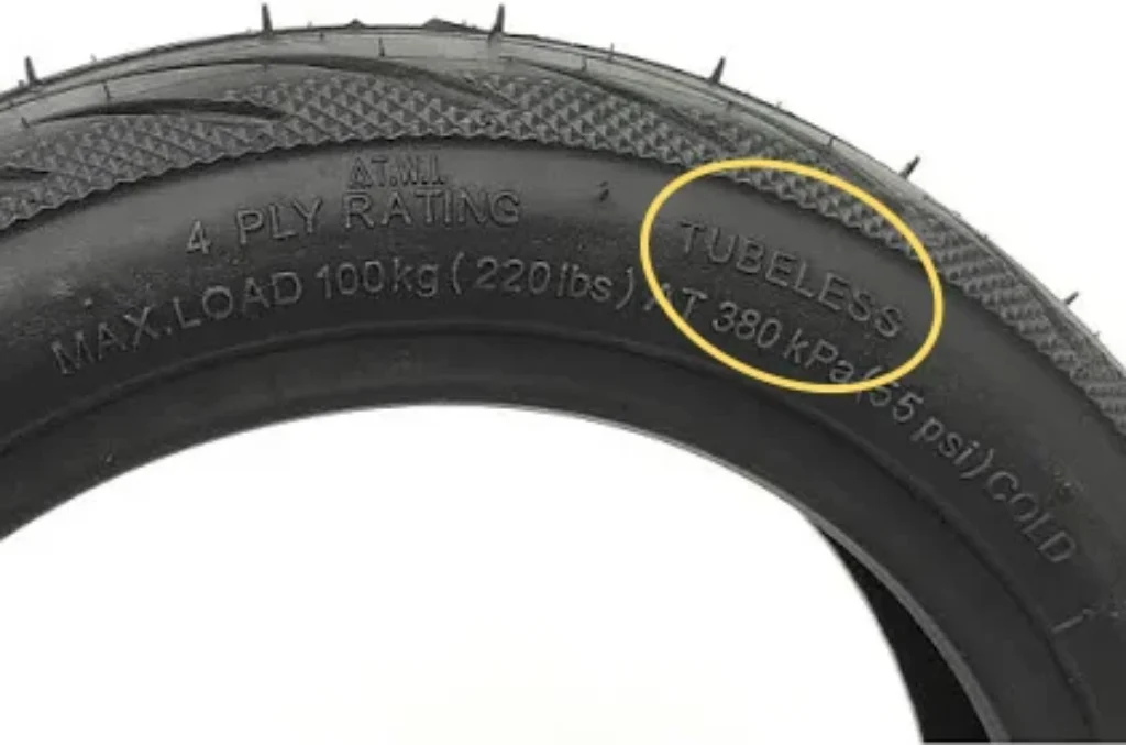 How to sot the marking for a tubeless on an electric scooter