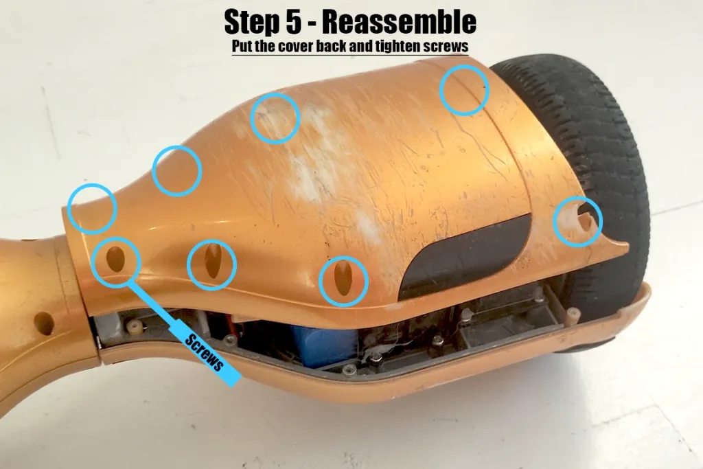 step 5 reassembling the hoverboard