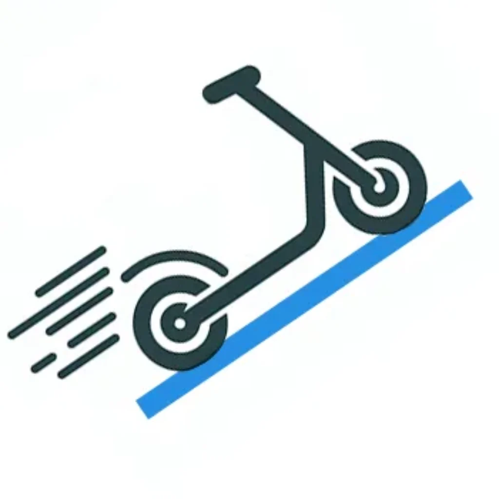 Icon for electric scooter going up hill
