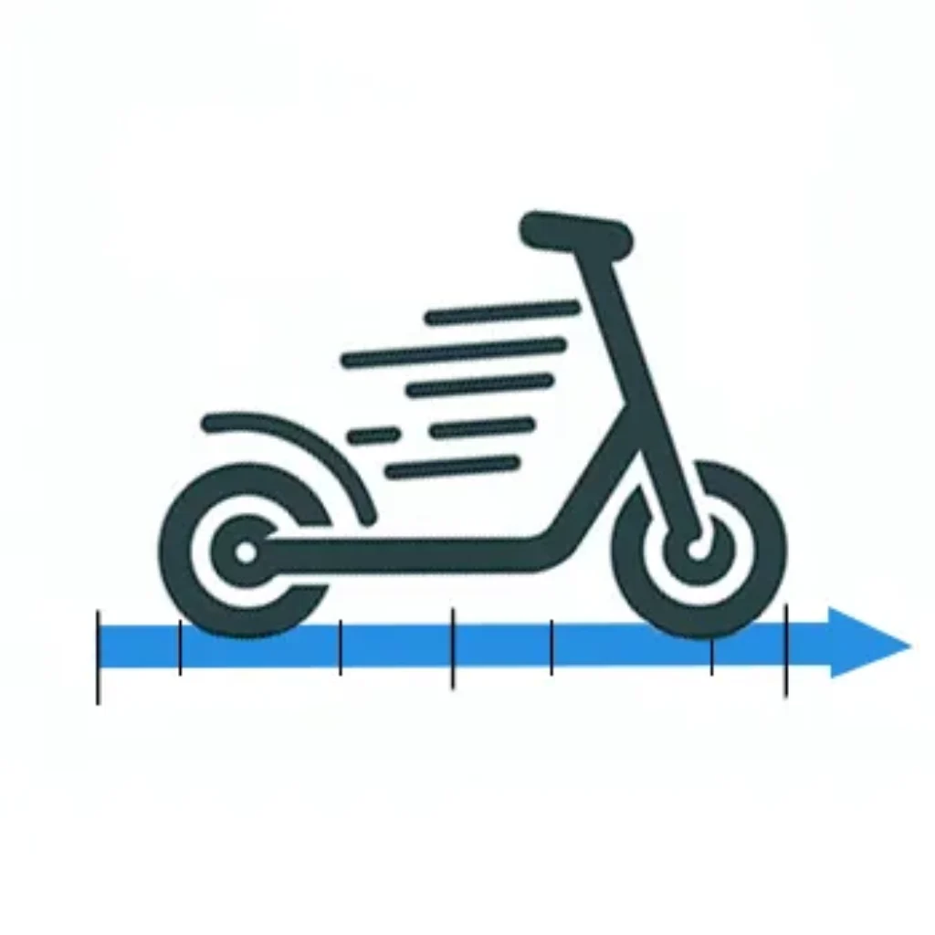 Icon for electric scooter speed and acceleration test